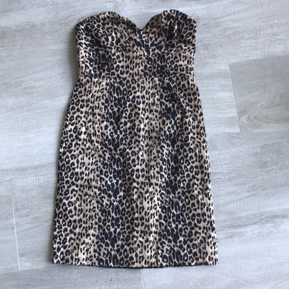 Animal Print Strapless Dress - Size M